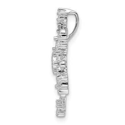 Sterling Silver Rhodium Diamond Snowflake Chain Slide