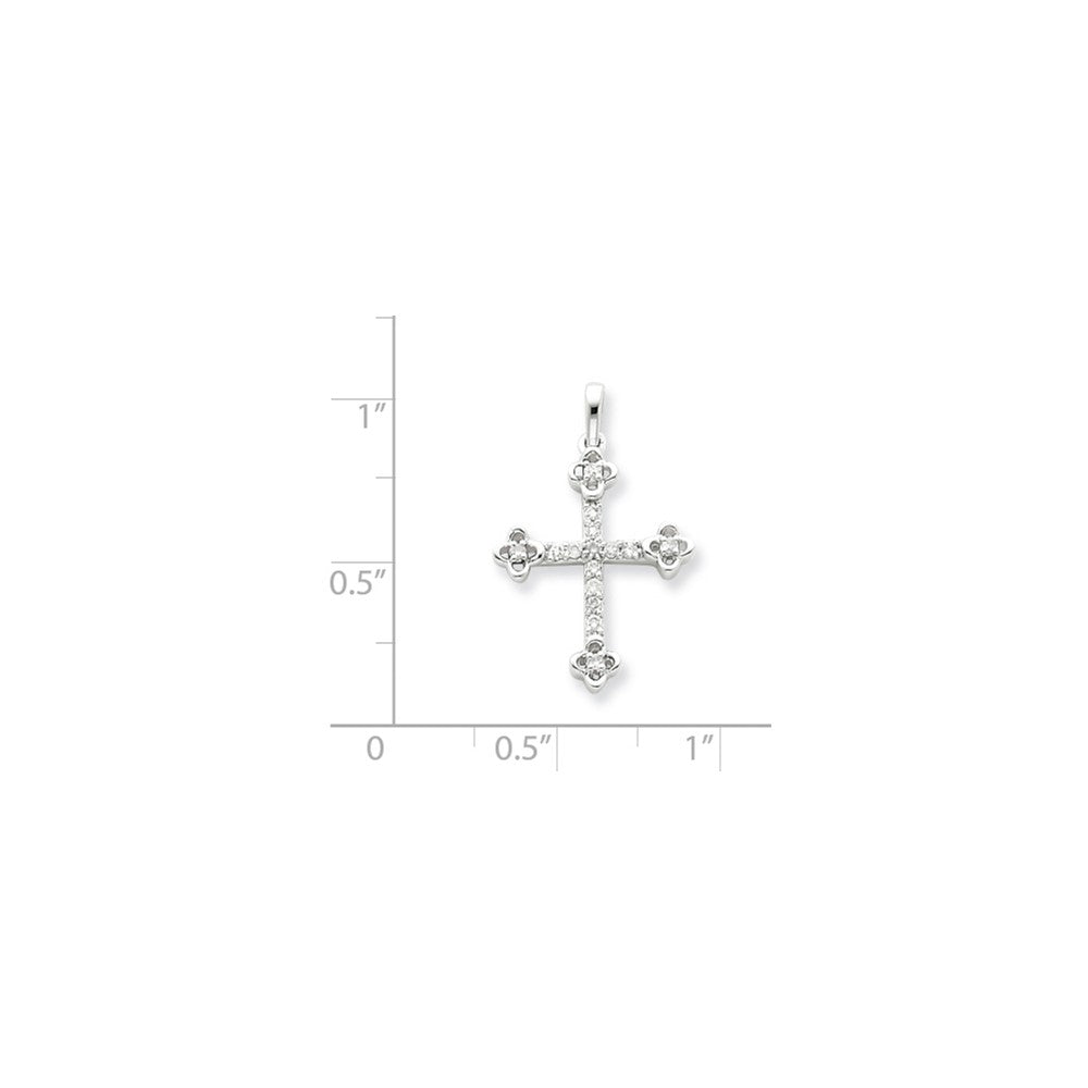 Sterling Silver Diamond Cross Pendant