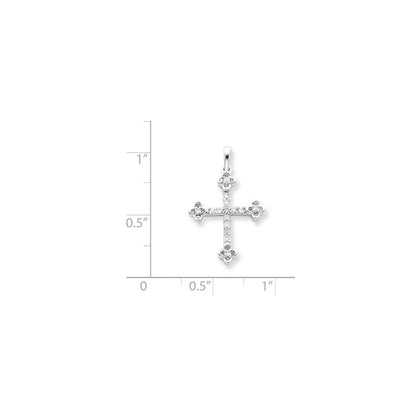 Sterling Silver Diamond Cross Pendant