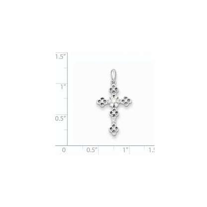 Sterling Silver Diamond Cross Pendant