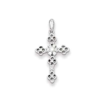 Sterling Silver Diamond Cross Pendant