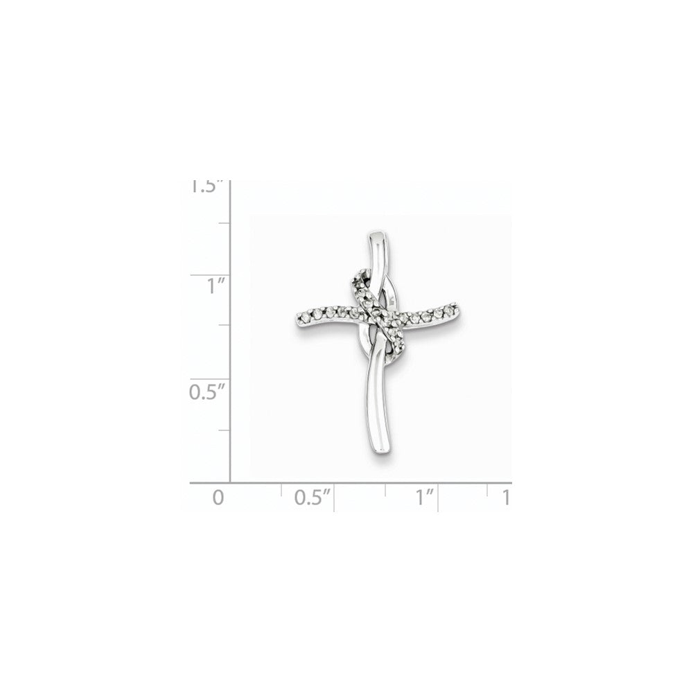 Sterling Silver Infinity Diamond Cross Pendant