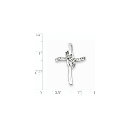 Sterling Silver Infinity Diamond Cross Pendant