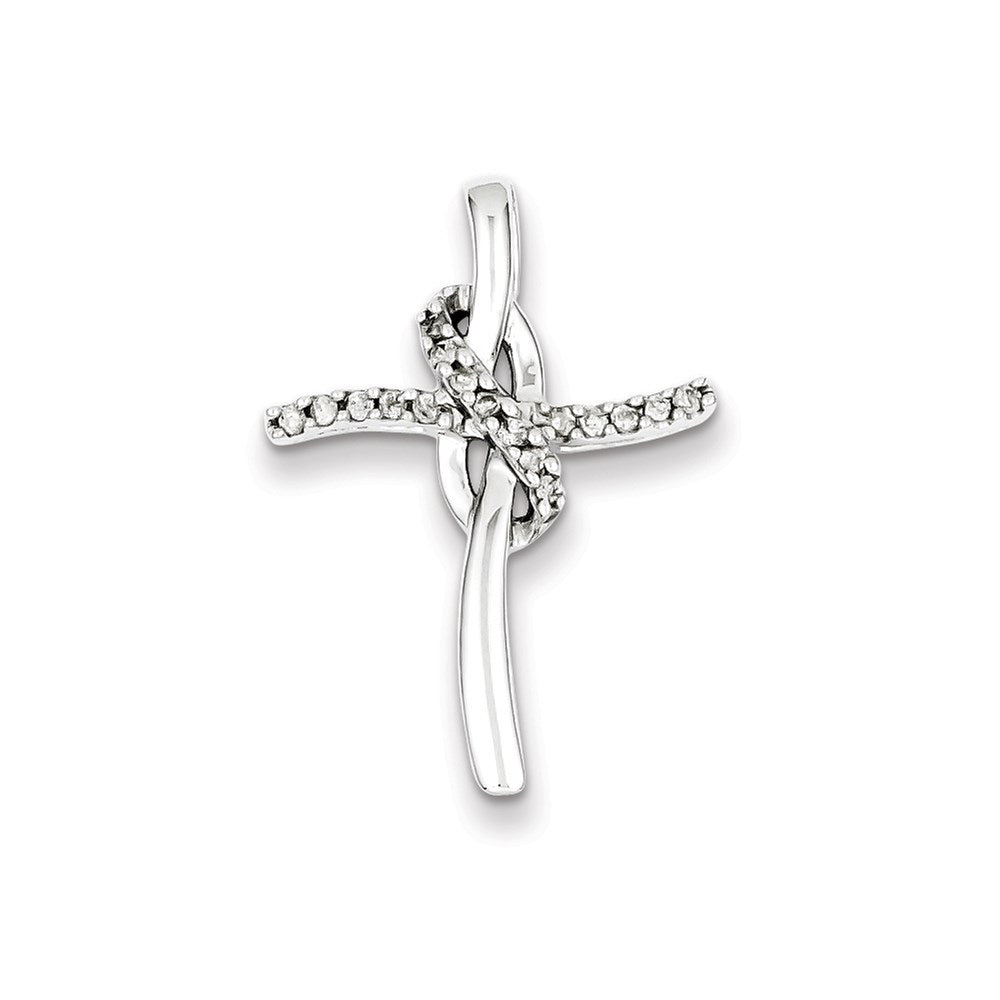 Sterling Silver Infinity Diamond Cross Pendant