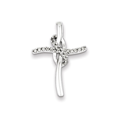 Sterling Silver Infinity Diamond Cross Pendant