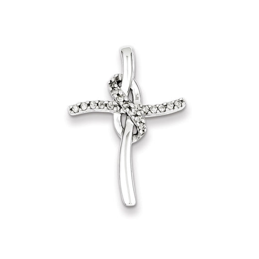 Sterling Silver Infinity Diamond Cross Pendant