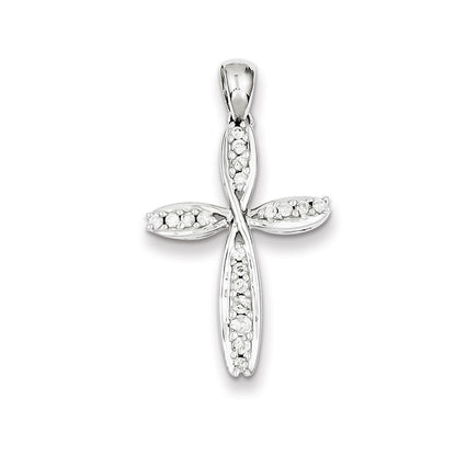 Sterling Silver Diamond Cross Pendant