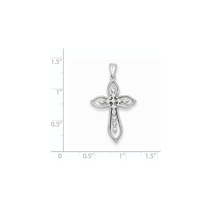 Sterling Silver Diamond Cross Pendant