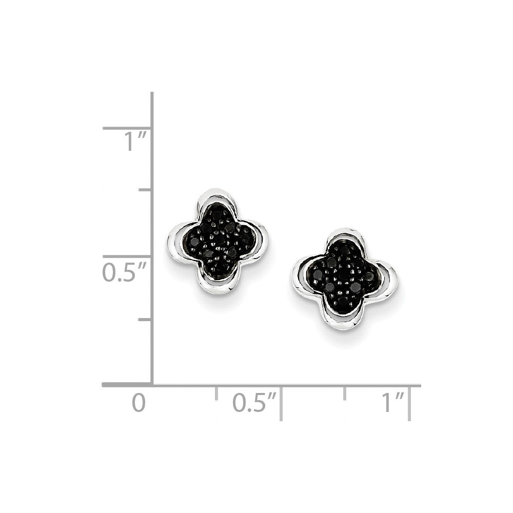 Sterling Silver u0026 Rhodium Diamond Earrings