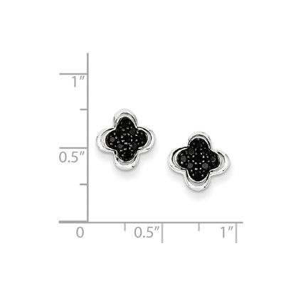 Sterling Silver u0026 Rhodium Diamond Earrings