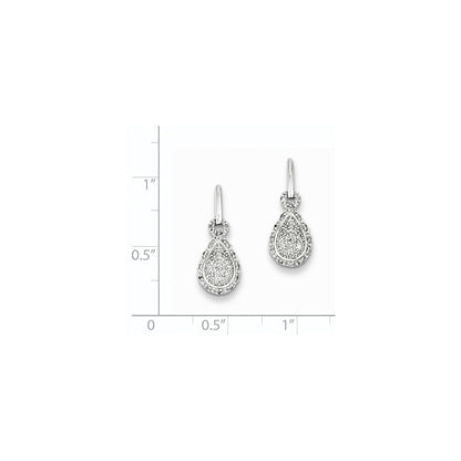 Sterling Silver Diamond Earrings