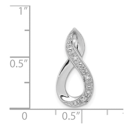 Sterling Silver Rhodium Diamond Figure-8 Chain Slide