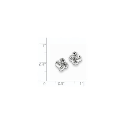 Sterling Silver Diamond Knot Post Earrings