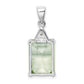 Sterling Silver Rhodium Emerald-cut Green Quartz u0026 Diamond Pendant