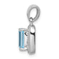 Sterling Silver Rhodium Emerald-cut Lt Sw Blue Topaz u0026 Diamond Pendant