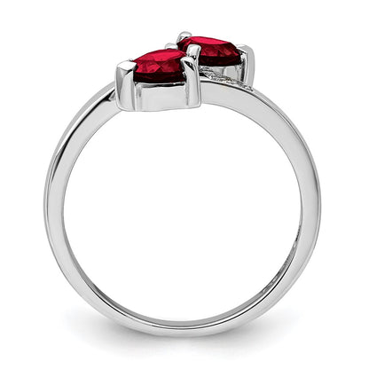 Sterling Silver Rhodium Garnet u0026 Diamond Heart Ring