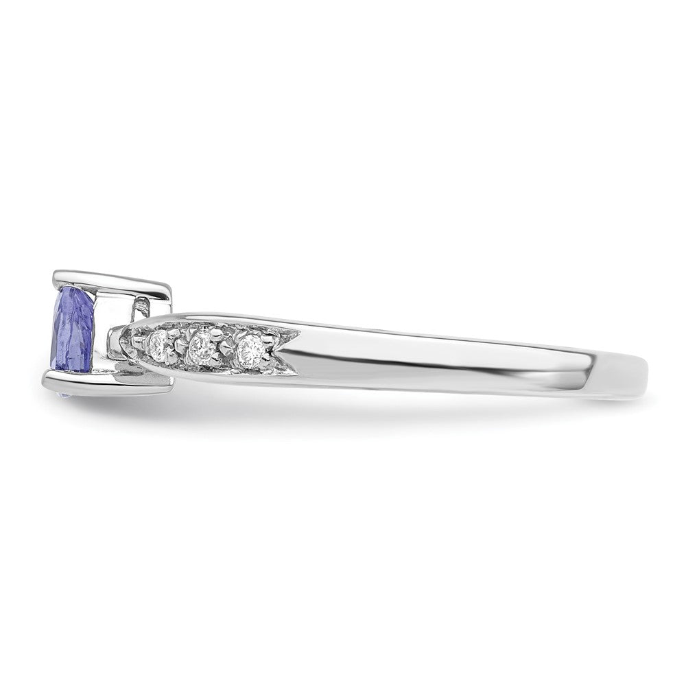 Sterling Silver Rhodium Tanzanite u0026 Diamond Ring