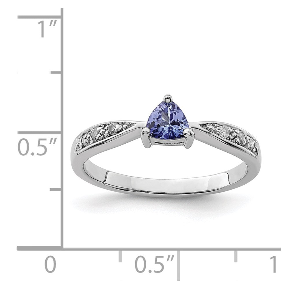 Sterling Silver Rhodium Tanzanite u0026 Diamond Ring
