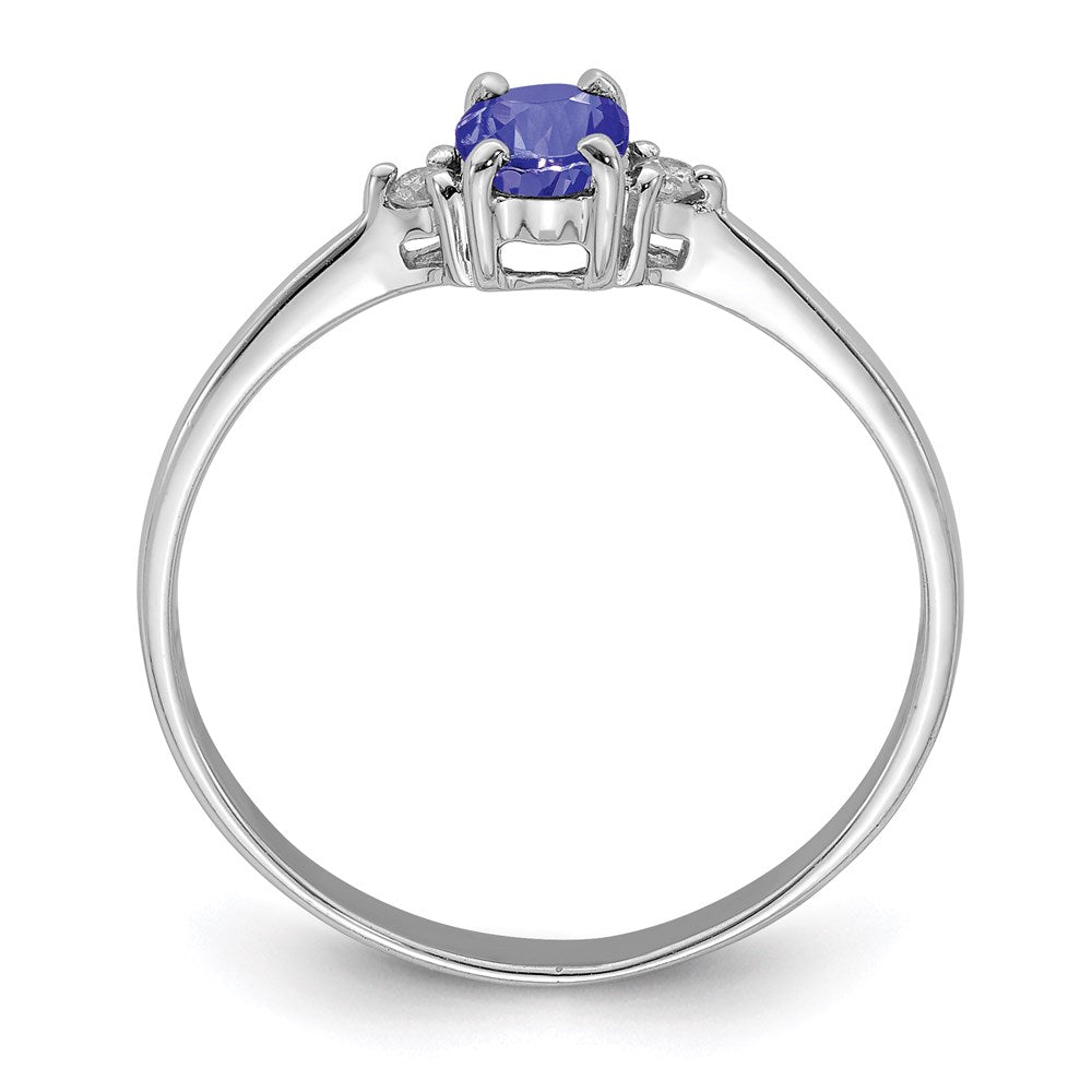 Sterling Silver Rhodium Tanzanite u0026 Diamond Ring