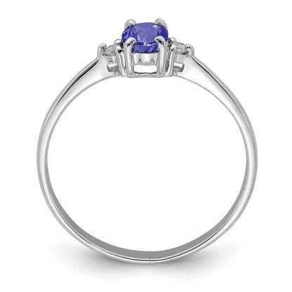 Sterling Silver Rhodium Tanzanite u0026 Diamond Ring