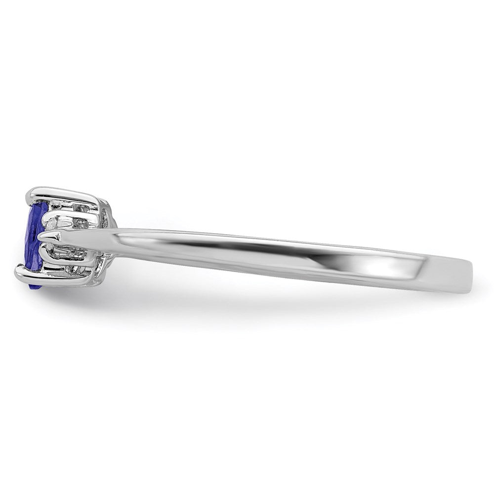 Sterling Silver Rhodium Tanzanite u0026 Diamond Ring