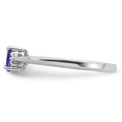 Sterling Silver Rhodium Tanzanite u0026 Diamond Ring