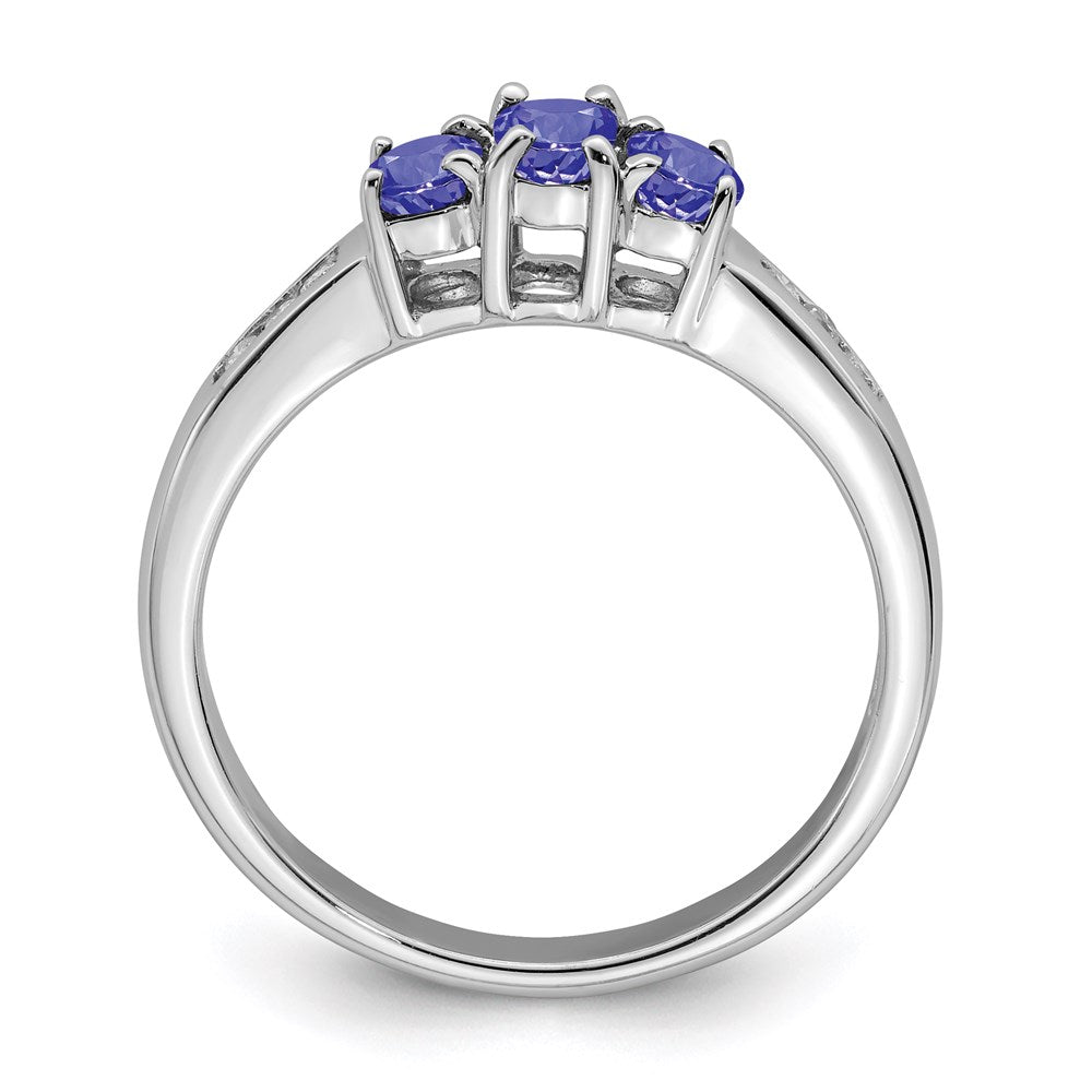 Sterling Silver Rhodium Tanzanite u0026 Diamond Ring