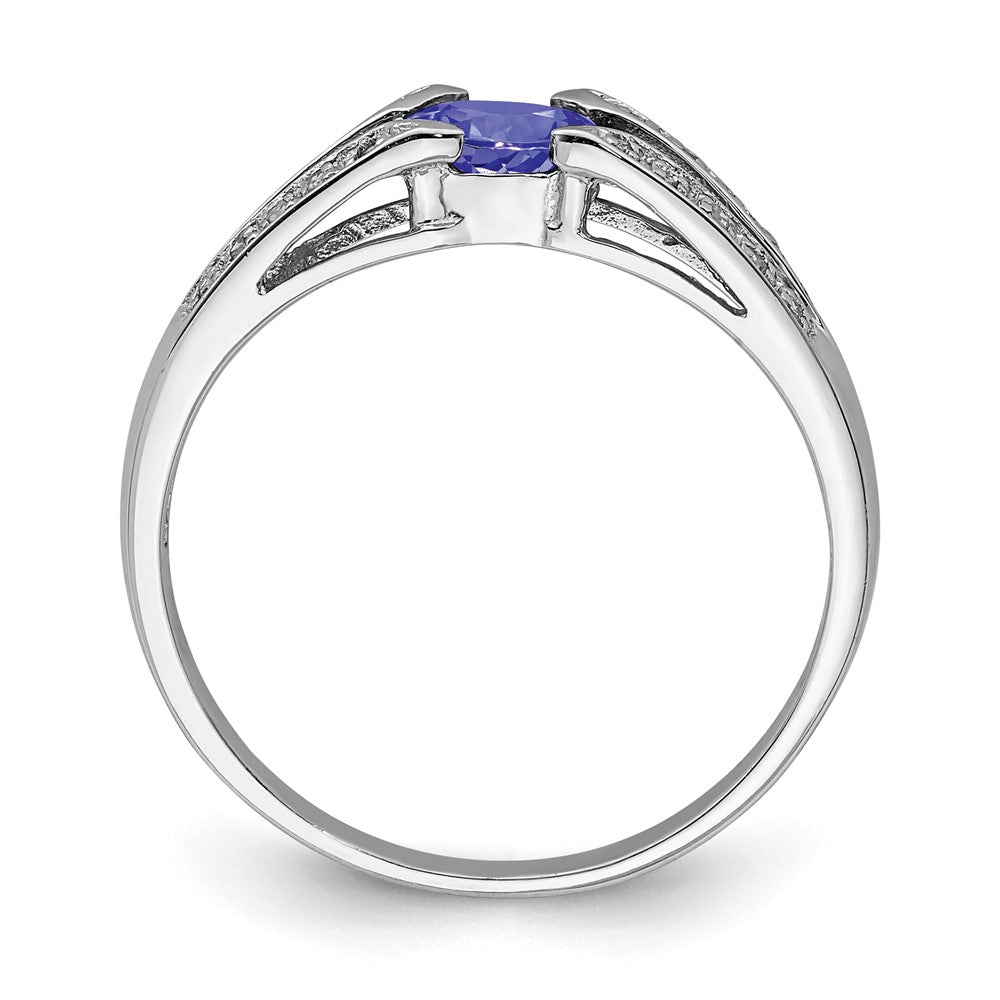 Sterling Silver Rhodium Tanzanite u0026 Diamond Ring