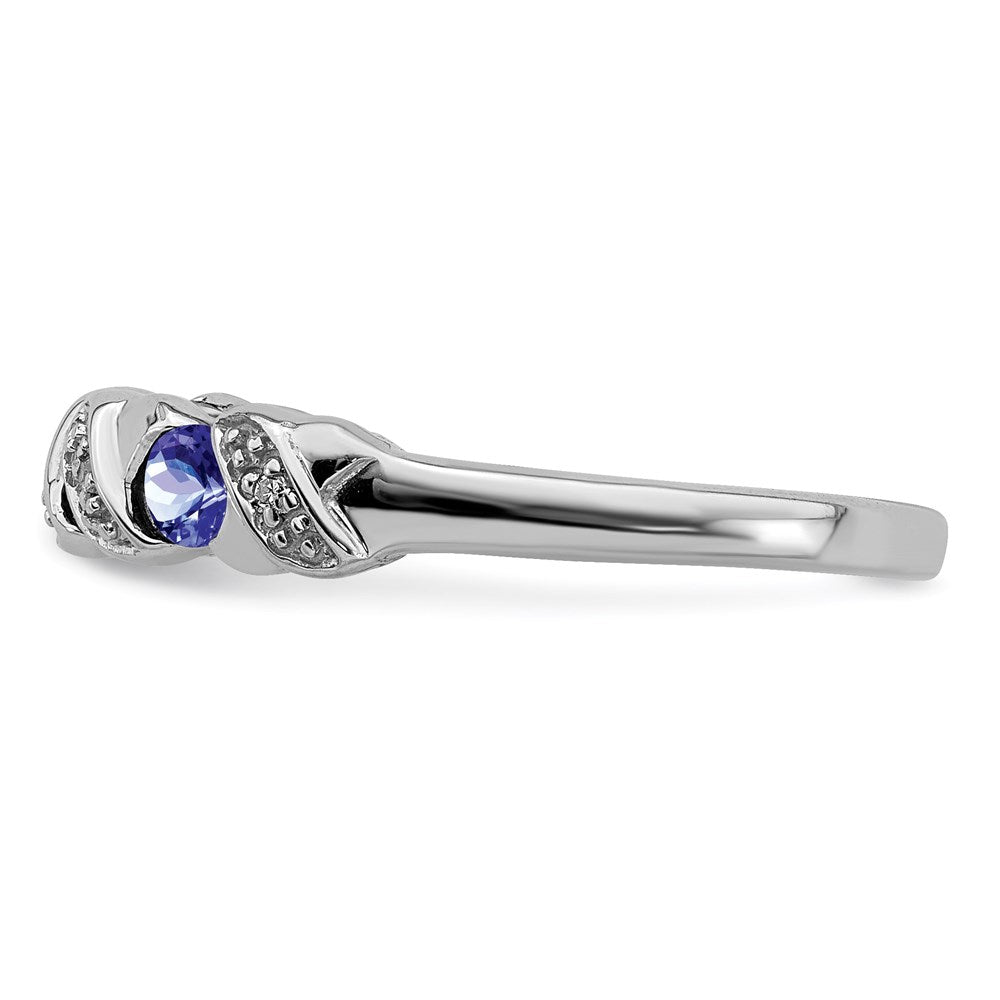 Sterling Silver Rhodium Tanzanite u0026 Diamond Ring