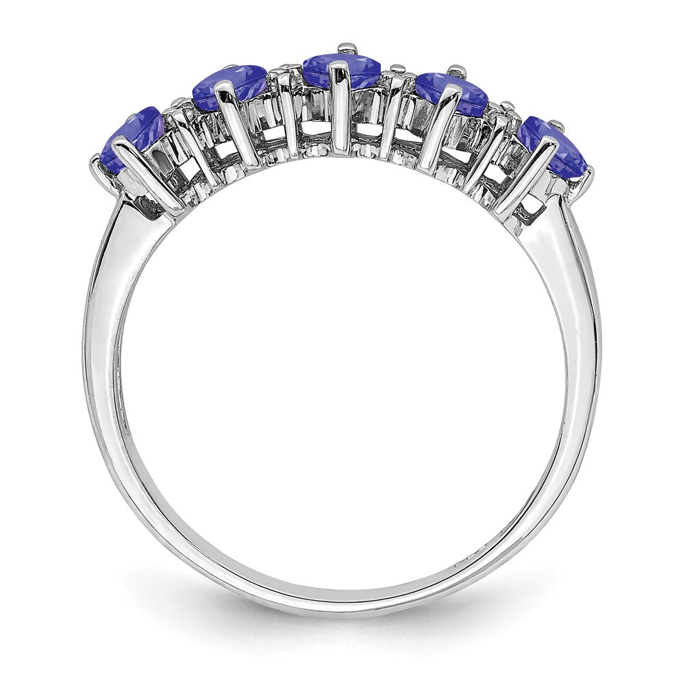Sterling Silver Rhodium Tanzanite u0026 Diamond Ring