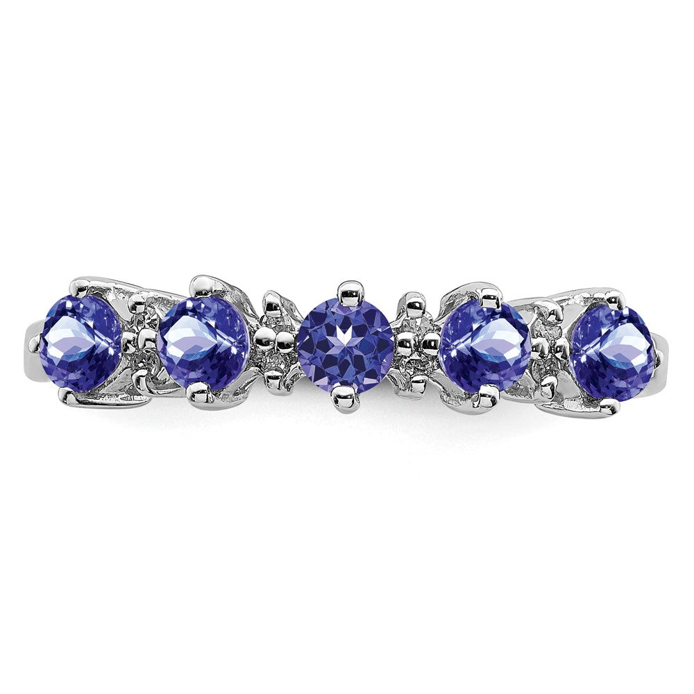 Sterling Silver Rhodium Tanzanite u0026 Diamond Ring