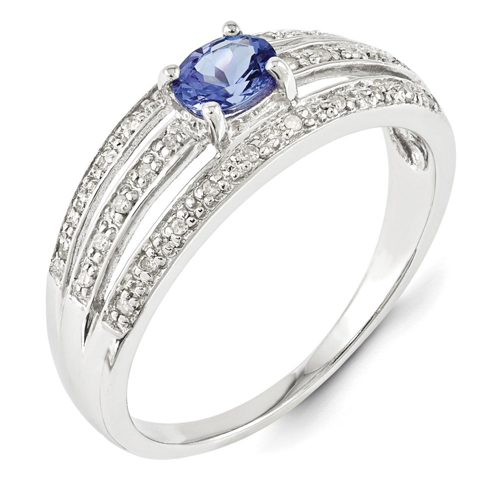 Sterling Silver Tanzanite u0026 Diamond Ring