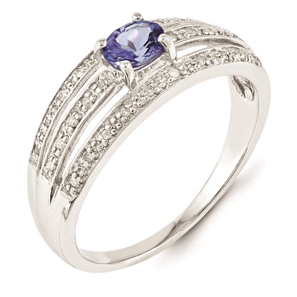 Sterling Silver Tanzanite u0026 Diamond Ring