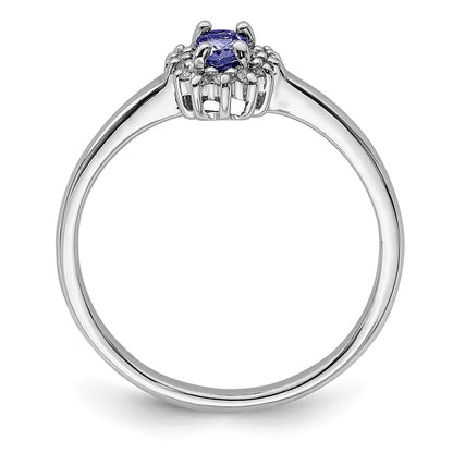 Sterling Silver Rhodium Tanzanite u0026 Diamond Ring