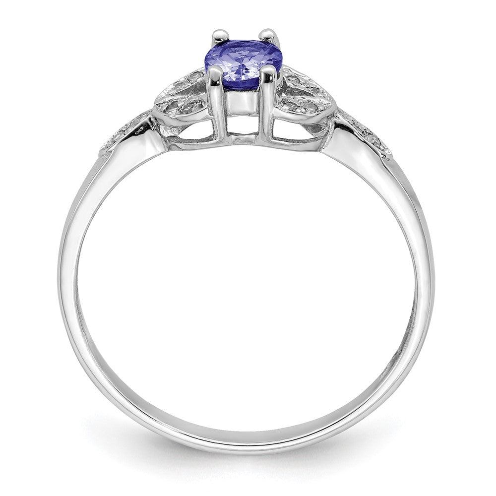 Sterling Silver Rhodium Tanzanite u0026 Diamond Ring