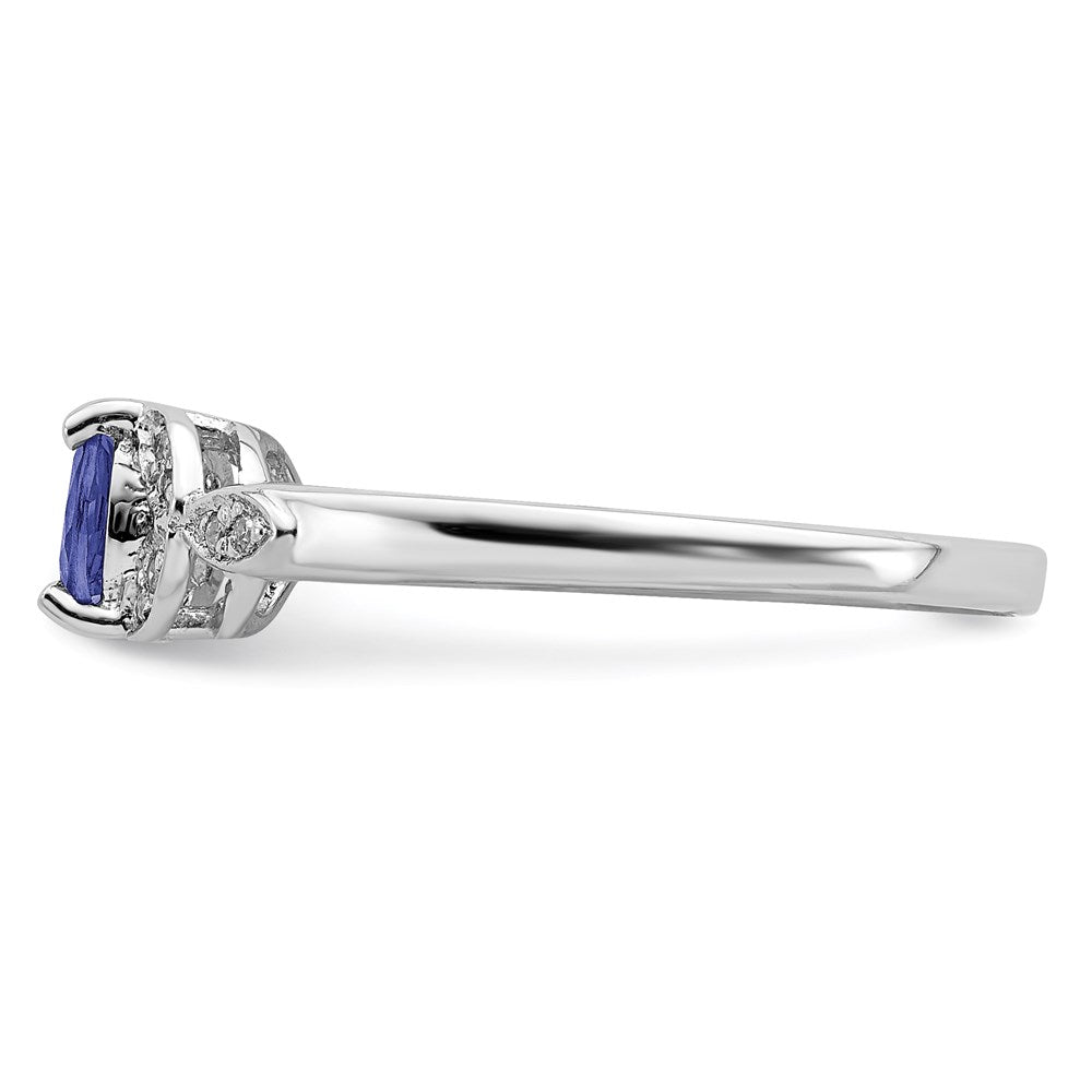 Sterling Silver Rhodium Tanzanite u0026 Diamond Ring
