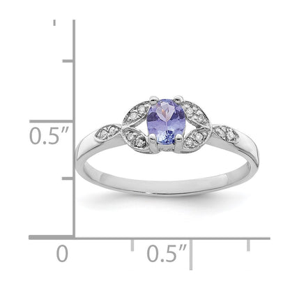 Sterling Silver Rhodium Tanzanite u0026 Diamond Ring