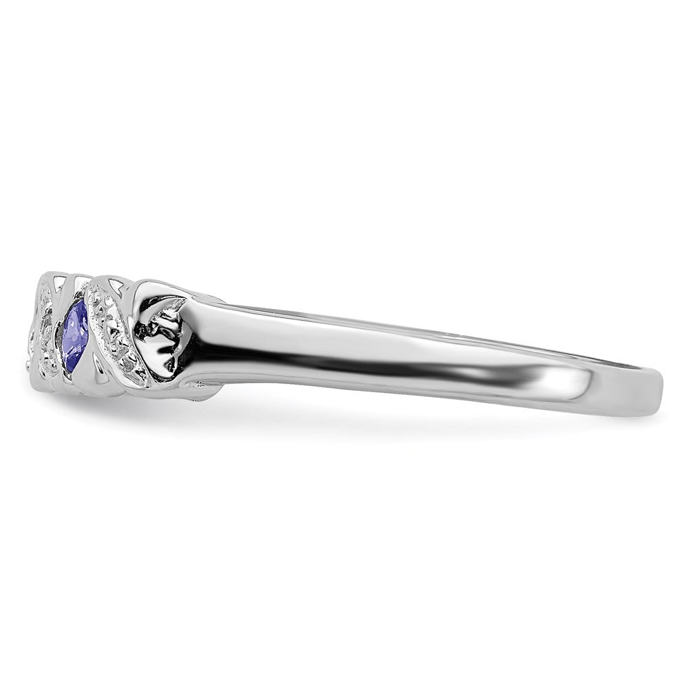 Sterling Silver Rhodium Tanzanite u0026 Diamond Ring