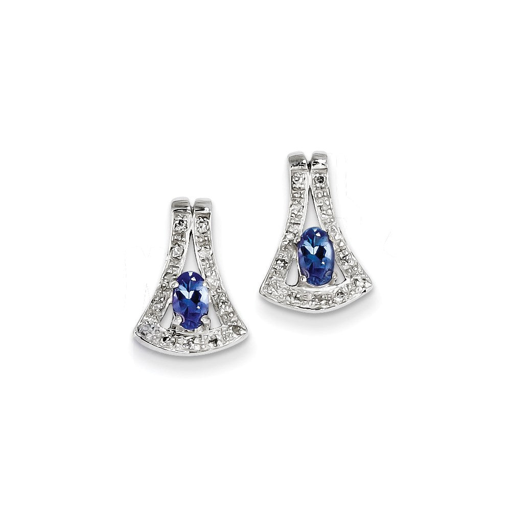 Sterling Silver Tanzanite u0026 Diamond Earrings