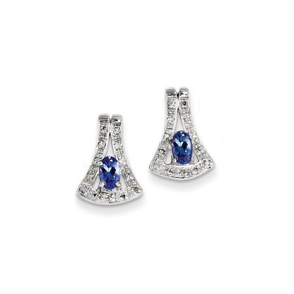 Sterling Silver Tanzanite u0026 Diamond Earrings