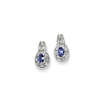 Sterling Silver Tanzanite u0026 Diamond Earrings