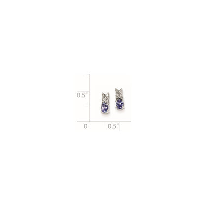 Sterling Silver Tanzanite u0026 Diamond Earrings