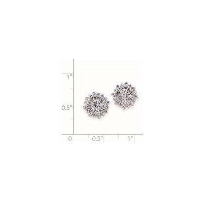Sterling Silver Rhodium Plated Tanzanite Round Post Earrings