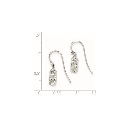 Sterling Silver Diamond u0026 Green Quartz Oval Earrings