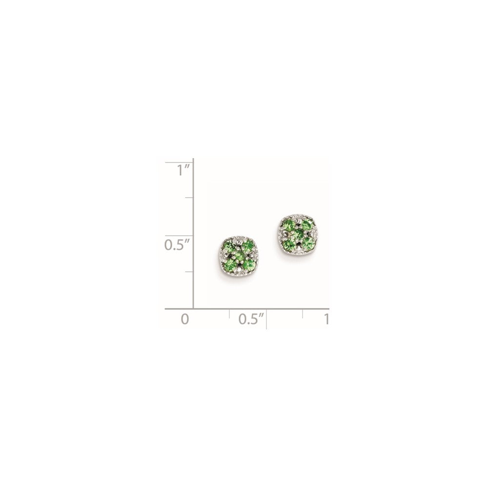 Sterling Silver Tsavorite Garnet Square Post Earrings