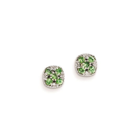Sterling Silver Tsavorite Garnet Square Post Earrings
