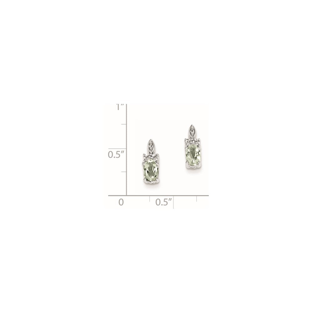 Sterling Silver Diamond u0026 Green Quartz Earrings