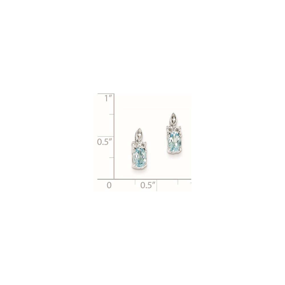 Sterling Silver Diamond u0026 Light Blue Topaz Earrings