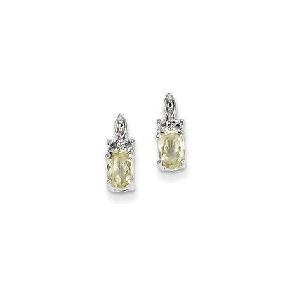 Sterling Silver Diamond u0026 Lemon Quartz Earrings