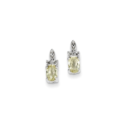 Sterling Silver Diamond u0026 Lemon Quartz Earrings